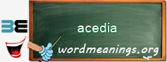 WordMeaning blackboard for acedia